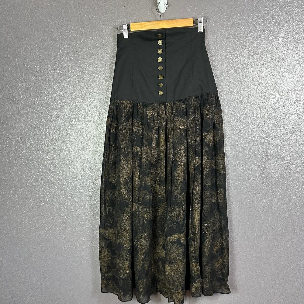 Vintage Crisca Escada Womens size 36 High Waist Skirt Button Closure Wool Midi